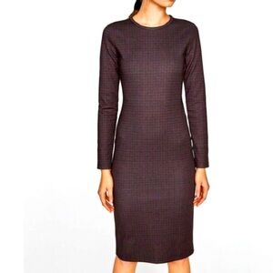 Zara Long Sleeve Bodycon Pencil Dress. Size Medium